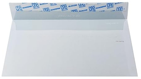 BLASETTI - Busta per Spedizione formato 11x23cm PRIVACY. Busta con intagli antieffrazione per lettere, Conf. 500 pz, Colore Bianco, Lembo autoadesivo con striscia protettiva, Sagoma a tasca, Carta 90g