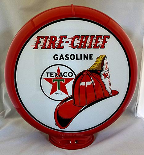 New Reproduction Texaco Fire Chief Gas Pump Globe Already Assembled - Red Outer Frame - Ships Free Next Business Day to Lower 48 States