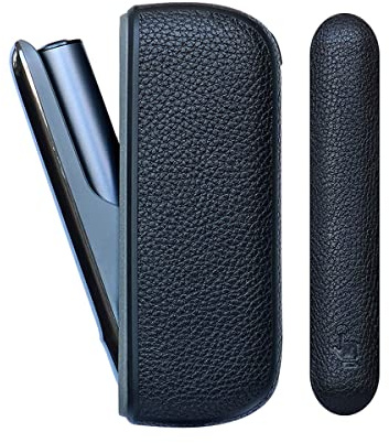 Compatible con IQOS iluma funda accesorios set de iniciación de piel funda protectora tapa de protección caja de cigarrillos (negro)
