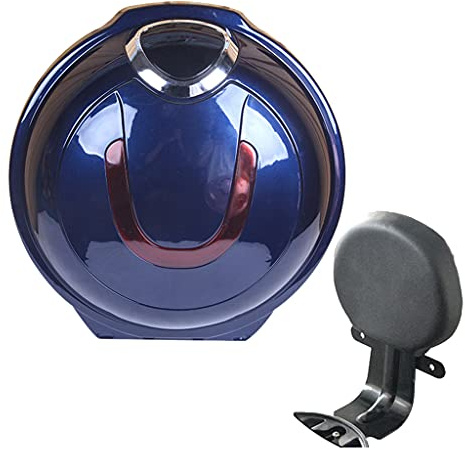 Coffre supérieur pour Scooter de Moto avec Support de Coffre et Dossier Confortable Coffre de Queue de Moto Petit adapté aux modèles avec Dossier Amovible/Bleu Saphir/s Decoration