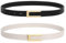 WHIPPY 2er-Pack Ledergürtel Damen Leder gürtel Damengürtel für Jeans Kleider Mäntel mit goldener Schnalle,schwarz/beige 100cm