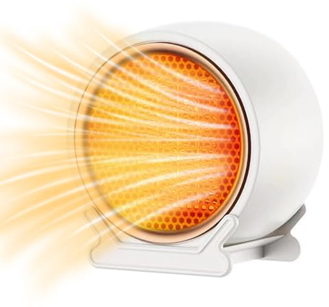 Stufetta Elettrica Basso Consumo, 1200w/2000w Termoventilatore Ceramico,220v Mini Stufa Elettrica Portatile,Ptc Riscaldamento Rapido,Nessuna Luce e Basso Rumore,2 Modalità-Bianco