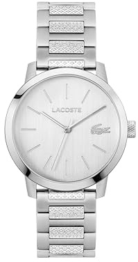 Lacoste Montre à Mouvement à Quartz Trois Aiguilles pour Homme Collection Lacoste.12.12 Metropole avec Bracelet en Acier Inoxydable Argenté - 2011420