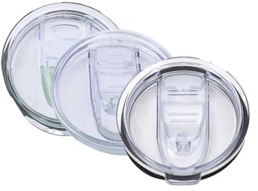Verazquy 3Pcs 20Oz Tumbler Replacement Lids,Transparent Straight Push Skinny Tumbler Spill-Proof Plastic Modern Spill Proof Replacement Lids for Stainless Steel Travel Cups, Clear Durable Covers