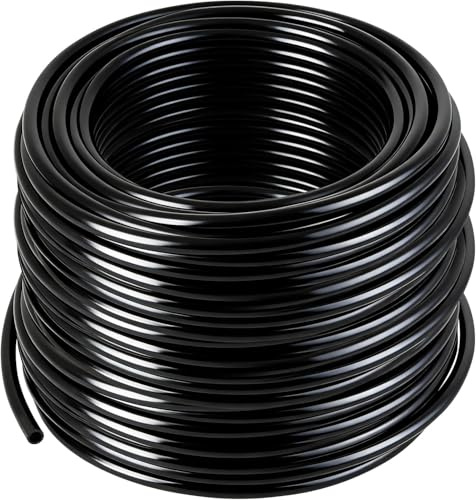 Rolcoassuns 60 m 1/4 Tubo Gocciolante, Tubo Distributore PVC per Sistema di Irrigazione a Goccia, Tubo Flessibile per Emettitori a Connessione Rapida