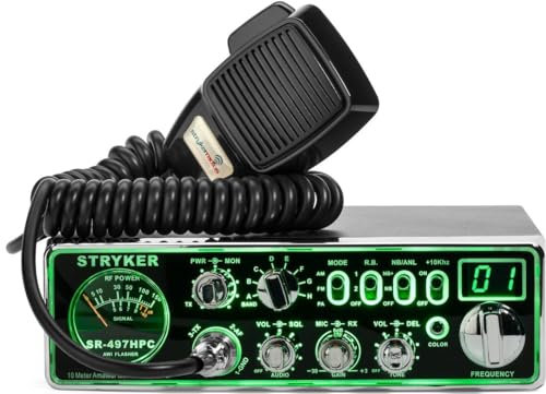Stryker SR-497HPC 10 Meter Radio, High Power 100+ Watts PEP Power Output, Brilliant 12 Color Black Light Front Panel, Up-Armored Receiver, Variable Talk Back Control, Two Different Roger Beeps