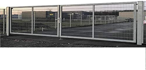 Doppelflügeltor Gartentor Industrietor Matten-Tor Einbaubreite 1000cm x Höhe 140cm Einfahrtstor für Industrie mit besonders stabilem Rahmen 100 x 40mm