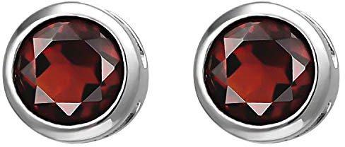Jobo Damen-Ohrstecker aus 925 Sterling Silber mit Granat 6 mm