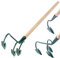 Kadax Grubber, artiglio da giardino, zappa da giardino allentarsi il pavimento, coltivatore giardino, a mano in metallo, artiglio di fiori, accessori da giardino (3 denti, con maniglia di legno)