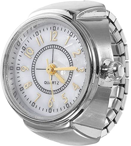 iplusmile Ringuhr Fingeruhr Runder Quarz Fingerringuhren wasserdichte Quarzuhr Schmuck für Frauen Männer Armbanduhren für Damen(Golden)