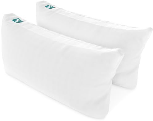 Sleepgram 2-Pack Cooling Bed Pillows & Removable Cover for Sleeping Sets, King Size - Adjustable and Washable Bedding Pillow Set for Comfortable Sleep