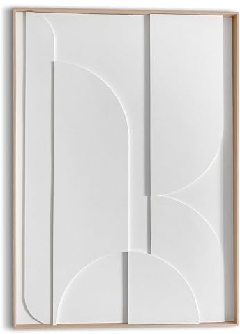 REINDERS Relief Wandbild, Puzzeled, Wohnzimmer, Poster, Wanddeko, Room Decor, MDF,Pflaster, Weiß, 70 x 50