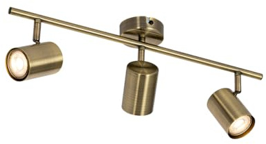 Qazqa - Modern Spotlight Ceiling bronze tiltable 3-way light - Jeana- - Modern - Suitable for LED GU10 | 3 way light - Steel Surface-mounted spotway light - Suitable for Living room I Kitchen I Bedr