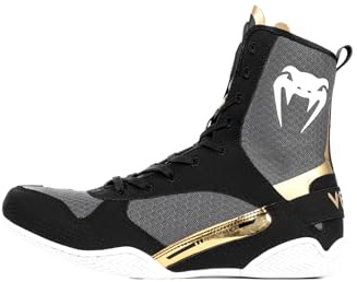 Venum, Elite Boxing Shoes, Men's, 41, Black/White/Gold