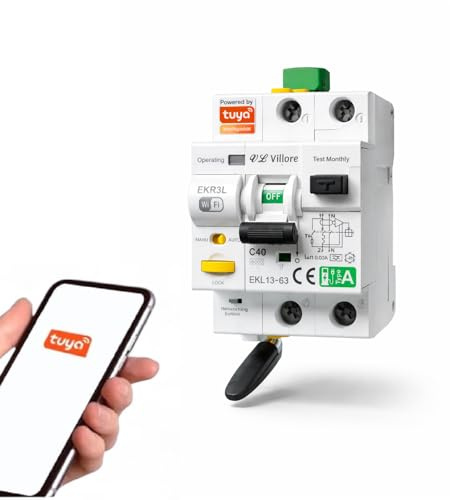 Diferencial auto rearmable wifi incorporado superinmunizado -RCBO Diferencial con magnetotérmico incorporado- Clase A 40A 30mA 6Ka Disyuntor Rearmable carril Din