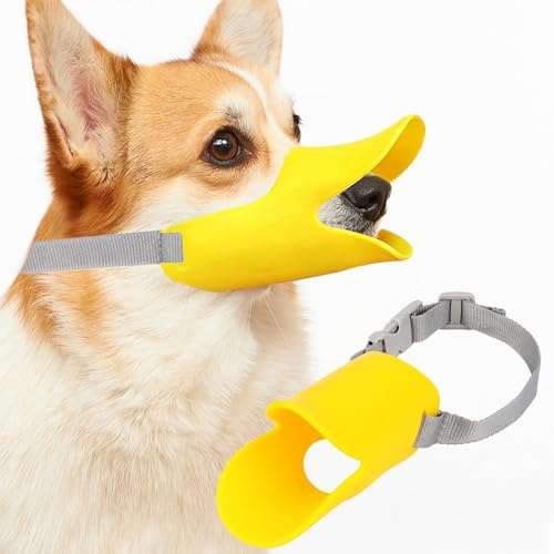 Muselière pour Chien en Silicone Souple et Réglable - Anti-Morsure, Aboiement et Nourriture - Pour Chiens de Petite et Moyenne Taille (M)
