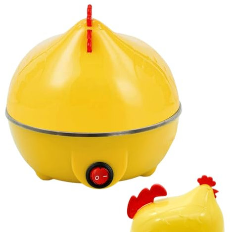 Qurygin Cocedor de Huevos - Hervidor de Huevos eléctrico con Forma de Pollo y Capacidad para 7 Huevos | Cazador furtivo de Huevos eléctrico, Cocedor rápido de Huevos, Máqu para hervir Huevos