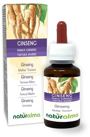 Ginseng (Panax ginseng) rötter Alkoholfri modertinktur Naturalma - Flytande extrakt i droppar 60 ml - Kosttillskott - Vegan
