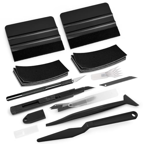 EHDIS Kit Vinile Applicazione Adesivi Auto - con Taglierino Professionale, Spatole per Pellicola e Mini Stick, Kit Wrapping Auto per Installazione Pellicole Auto Cellulare DIY