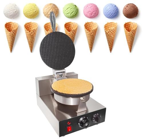 MáQuina Comercial EléCtrica Para Hacer Conos De Helado, 1200 W, De Acero Inoxidable, Con Control Dual De Tiempo Y Temperatura, Molde Antiadherente Para Rollitos De Huevo,Single-220V