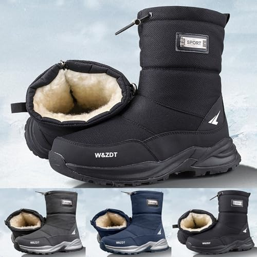 Bottes De Neige Homme Apres-Ski Et Boots Fourrées Chaussure Bottines Baskets Bottine Hiver Botte Chaussures Fermeture Éclair Apres Ski