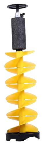 TIKATARER Broca Eléctrica para Barrena de Hielo de 8 Pulgadas, Taladro en Espiral de Acero de Carburo de Nailon Reforzado con Protector Incorporado para Pesca en Hielo y Perforación de