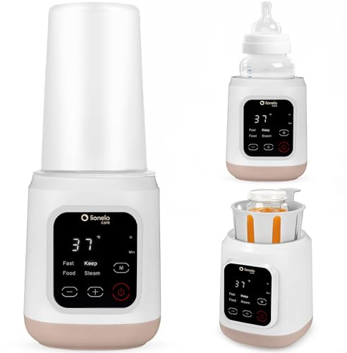 Lionelo Thermup 3.0 Flaskvärmare & Sterilisator 6-i-1 Värmer Mjölk/Barnmat | Snabb Uppvärmning & Upptining, 35–100°C, Varmhållning 24 h | 400 W | Pekskärm | BPA-fri | Automatisk Avstängning