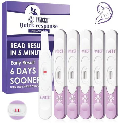 6 Pièces Test Grossesse Précoce, Test de grossesse à domicile pour femmes, Avec Lignes de Résultat Clair, Detection Précis et Fiable, Détection Rapide en 3 Minutes (violet)