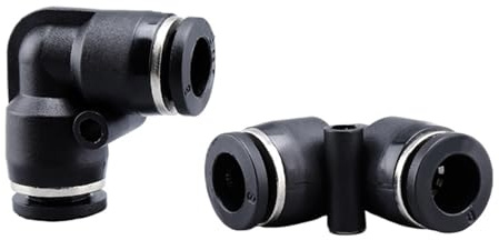 PV Black Pneumatic Quick Connector L-shaped Elbow Right Angle 4 6 8 10 12mm Trachea Hose Air Compressor Quick Connector(PV-6)