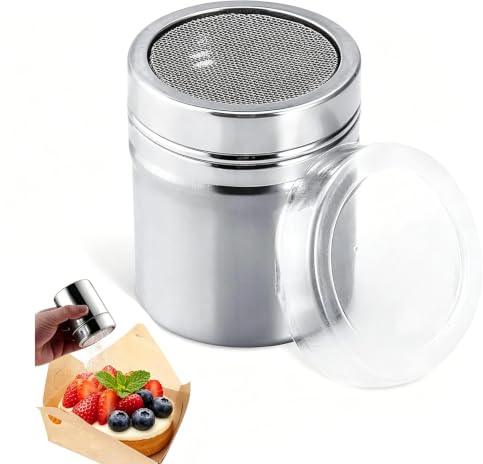 Papryn Icing Sugar Shaker Flour Powder Sifter Chocolate Shaker | Cappuccino Spice Shaker Seasoning Dispenser Salt Pepper Cinnamon Duster Baking Kitchen Accessories