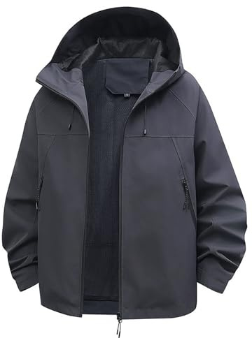 Uwdiohq Chaqueta Cortavientos Ligera Para Mujer Exteriores Abrigo Dama (Dark Gray, L) Impermeables Transpirables Mujeres Caza Vadeadores Chubasquero Talla Grande Impermeable Nieve Rosa Verde