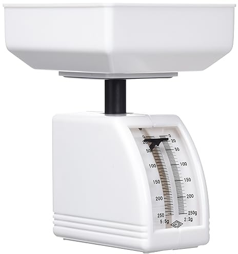 Wedo Handy - Báscula de resorte con bandeja, 250 g, blanco