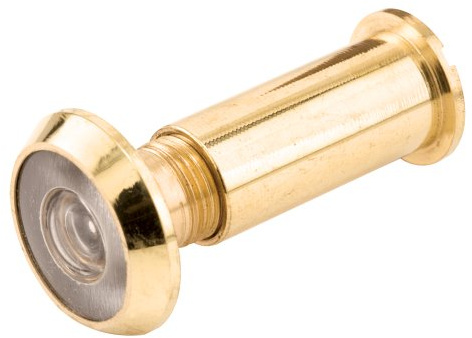 Prime-Line U 9891 Door Viewer, 1/2 In. x 200-Degree, Solid Brass Housing, Glass Lens is U.L. Listed, Polished Brass Finish (Single Pack)