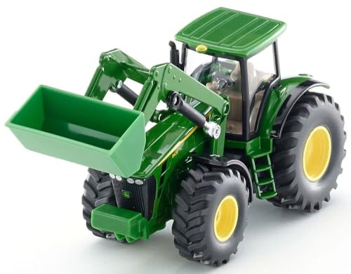 siku 1982, John Deere Traktor med frontlast, 1:50, metall,plast, Grön, Många funktioner