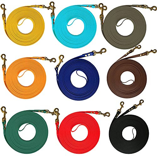 bio-leine Doppellonge aus BioThane - 16 bis 18m lang I 16mm breit - Longe Longierleine für Pferde I Pferdelonge für Reitsport I in 15 Farben