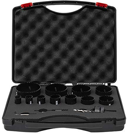 STIER Lochsägen-Set, HSS-Co8 Bimetall, 14-teilig 20, 22, 25, 32, 35, 40, 44, 51, 60, 68 & 76 mm, für Handbohrmaschinen, Lochkreissäge Bohrkronen für Kunststoffe, Metall, Laminat u.v.m.