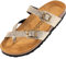 Palado Pantoletten Damen Cres Metallic - elegante Sandalen Made in Spain - bequeme Hausschuhe mit dämpfendem Kork-Fußbett - modische Sommerschuhe Pyth Gold UK3,5 - EU36