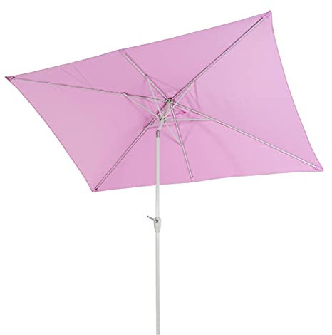 Mendler Sonnenschirm N23, Gartenschirm, 2x3m rechteckig neigbar, Polyester/Alu 4,5kg UV-Schutz 50+ - flieder