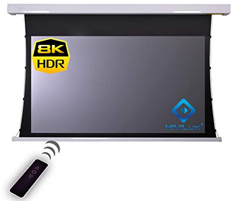 HiViLux® Tension ALR Motor Leinwand Dualspann Hochkontrast Tuch:HiViGrey Cinema 5D/HDR /8K/4K/3D !Not for UST! (127Zoll 16:9 Bild:280x158cm Weiss)
