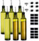 Frcctre 6 Pack Glass Olive Oil Dispenser Bottles, 17 Oz Oil and Vinegar Cruet Set With Spouts, Olive Oil Carafe Decanter for Kitchen - Dark Green