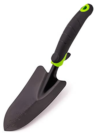 Mivos Truelle de Fleurs en Acier - Petite Pelle de Jardinage pour Planter et Repiquer dans Le Jardin et sur Le Balcon - Transplantoir à Main avec Largeur de Travail de 8 cm