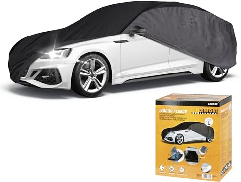 WALSER CarComfort Bâche de Protection pour Voiture Indoor Eco L, Couverture de Voiture pour l'intérieur, ménageant la Peinture Gris/Noir