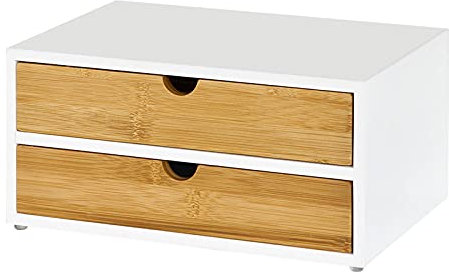 SoBuy FRG180-WN Soporte para Cápsulas de Café o Bolsas de té, Estante Cafetera, Con 2 cajones, 30 x 20 x 14 cm, ES