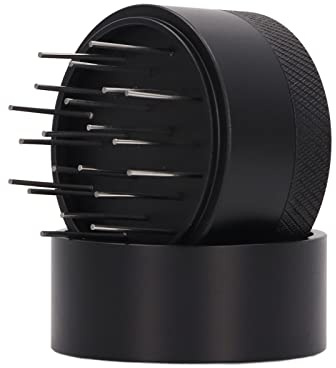 Kaffefördelare, Bärbar Rostfri Kafferörare i Rostfritt Stål med Bas Justerbar Hand WDT verktyg för Hemmakontor Kök Cafe (58 mm)