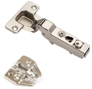 DTC, Half Overlay 110° Degree Soft Close Hinge with Adjustable Plate, Steel Damper