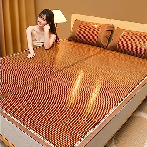 Stuoia Di Bambù Per Letto, Uso Su Due Lati/Traspirante/Liscio, Stuoie Di Sonno Di Estate Da 120/150/180/200 Cm Per Ufficio, Hotel, Materasso Raffreddamento In Bambù Per Materasso ( Size : 200x220cm/79
