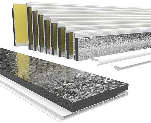 HEXIM PVC Rollladenkastendeckel mit Dämmung Länge: 1000-2000mm, Breite: 120-320mm, Revisionsklappe Rollladendeckel Rollladen Jalousie Deckel Klappe (200mm x 1 Meter)