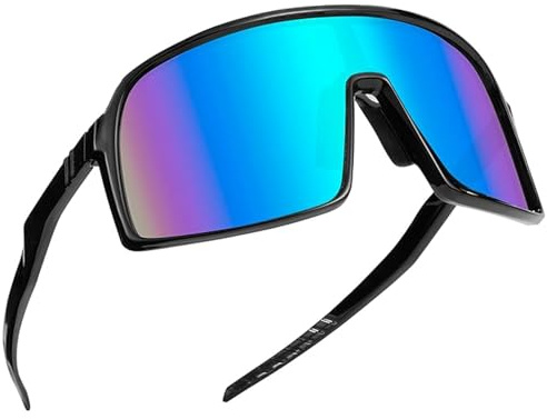 Xrten Lunette de Cyclisme Polarisées, Lunettes de Soleil De Sport Polarisées, Protection UV400, Lunette de Velo Homme, Lunette pour Vélo/Moto/Pêche/Ski