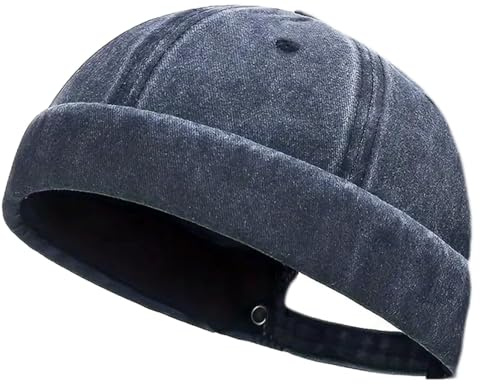 Initlove Cappello Docker da Uomo Berretto Vintage Senza Tesa Cappello da Marinaio Beanie, Marina Militare, Taglia unica