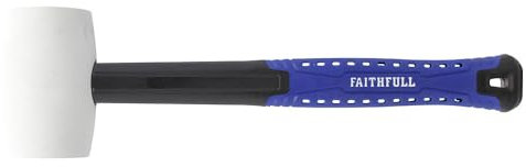 Faithfull FAIRMWF16 Maillet en caoutchouc Manche en fibre de verre Blanc 473 g